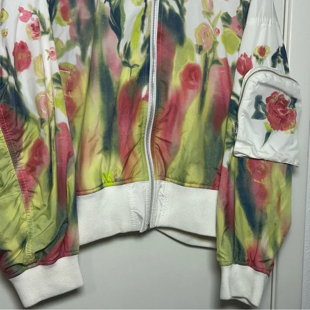 Nike – Floral Print Bomber Jacket – White/Pink/Green – Size XL – NWT - Picture 5 of 5